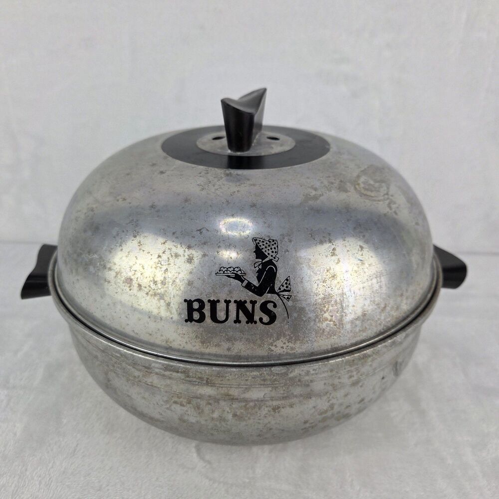 Vintage West Bend Bun Warmer Serving Oven MCM Aluminum Bread Warmer